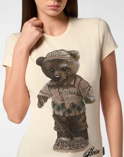 PHILIPP PLEIN Cotton Sexy Pure Fit T-Shirt Teddy Beach Crystal><noscript><img data-lazyloaded=