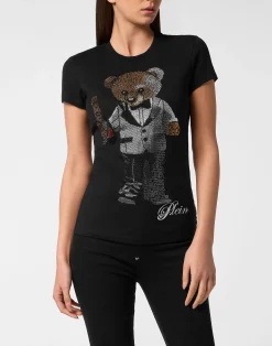 PHILIPP PLEIN Cotton Sexy Pure Fit T-Shirt Teddy Waiter Crystal>Donna T-Shirt & Polo