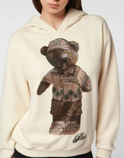 PHILIPP PLEIN Cotton Venice Beach Fit Hoodie Teddy Beach Crystal><noscript><img data-lazyloaded=