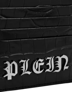 PHILIPP PLEIN Crocco Printed Leather Credit Cards Holder Gothic Plein><noscript><img data-lazyloaded=