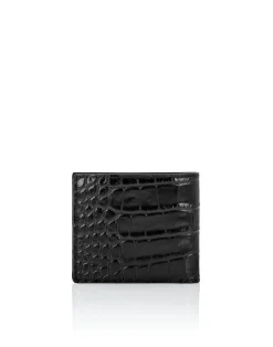 PHILIPP PLEIN Crocco Printed Leather French Wallet Gothic Plein>Uomo Portafogli E Piccola Pelletteria
