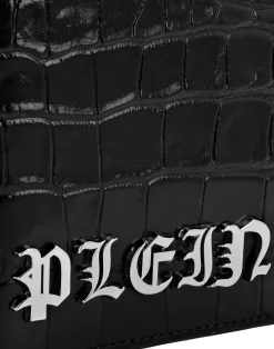 PHILIPP PLEIN Crocco Printed Leather Passport Cover Gothic Plein><noscript><img data-lazyloaded=
