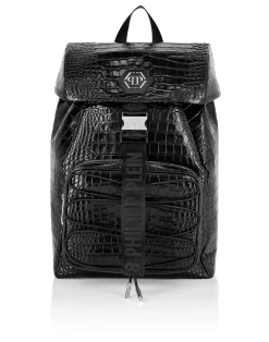 PHILIPP PLEIN Crocco Printed Tote Backpack Monogram>Uomo Zaini