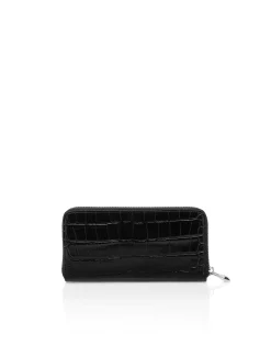PHILIPP PLEIN Croco Embossed Round Zip Wallet>Donna Portafogli E Piccola Pelletteria