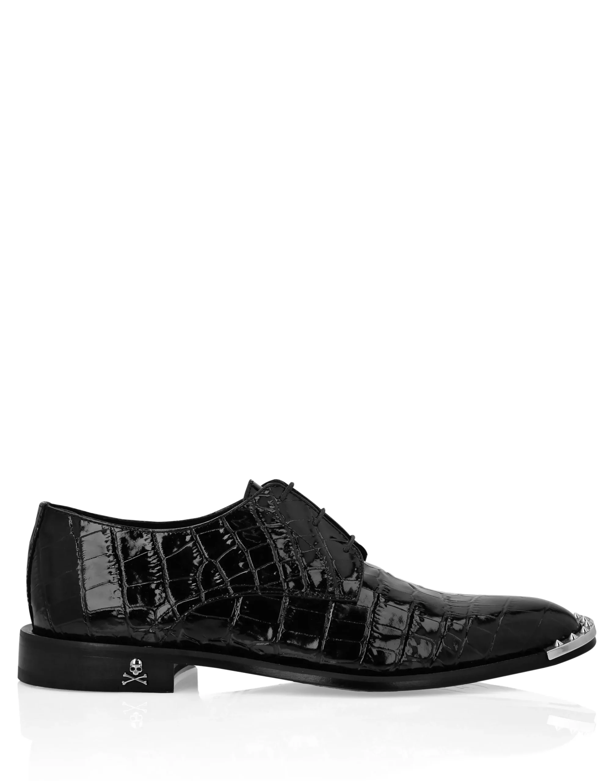 PHILIPP PLEIN Croco Lace Up Shoes Skull&Bones>Uomo Scarpe Classiche