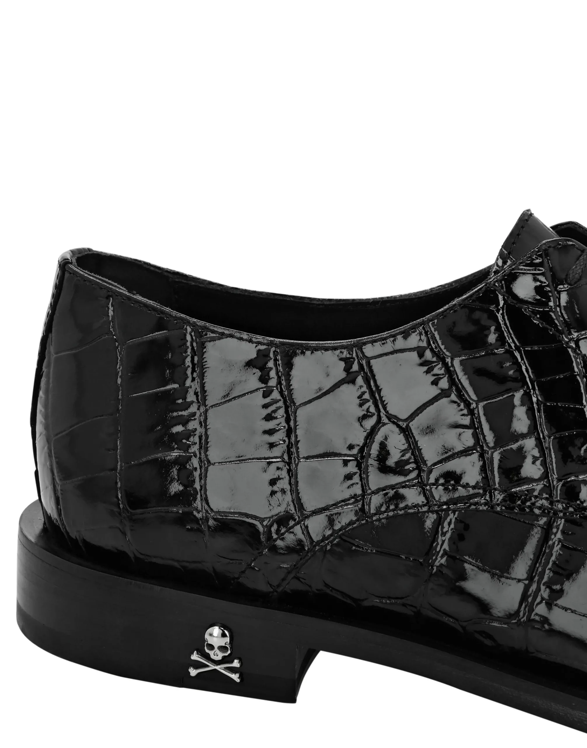 PHILIPP PLEIN Croco Lace Up Shoes Skull&Bones>Uomo Scarpe Classiche