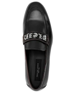 PHILIPP PLEIN Croco Printed Leather Loafers><noscript><img data-lazyloaded=