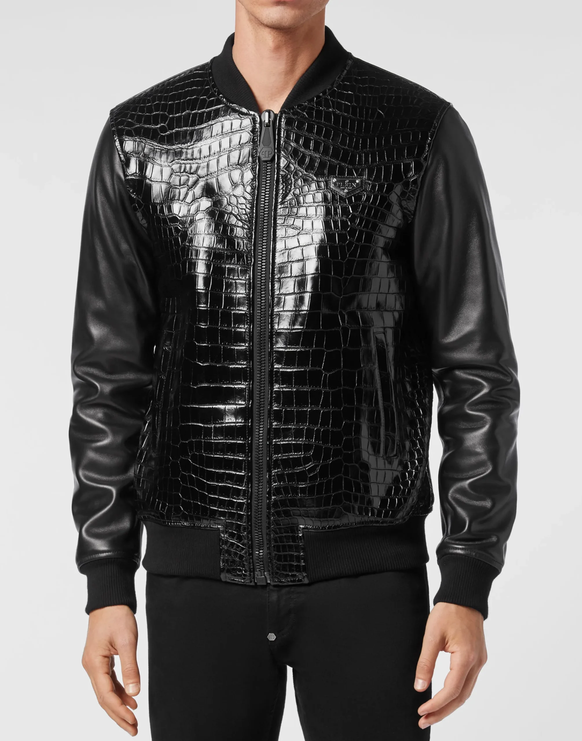 PHILIPP PLEIN Crocodile Leather Bomber Luxury>Uomo Giacche Di Pelle|Giacche E Cappotti