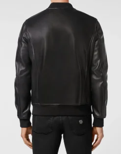PHILIPP PLEIN Crocodile Leather Bomber Luxury><noscript><img data-lazyloaded=