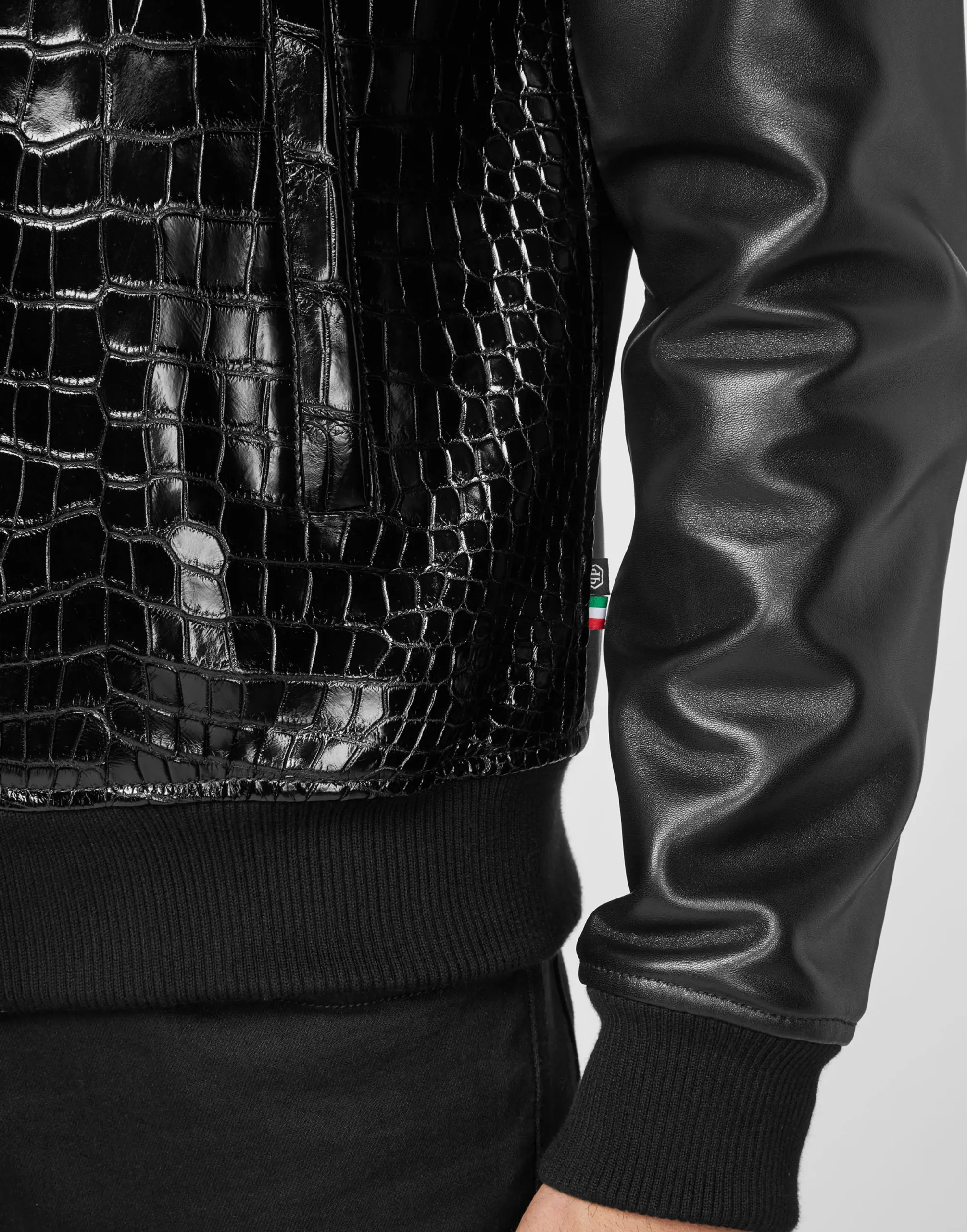 PHILIPP PLEIN Crocodile Leather Bomber Luxury>Uomo Giacche Di Pelle|Giacche E Cappotti