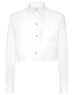 PHILIPP PLEIN Cropped Double Collar Shirt Plein Deluxe>Donna Top