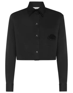 PHILIPP PLEIN Cropped Double Collar Shirt Plein Deluxe>Donna Top