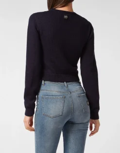 PHILIPP PLEIN Cropped Round Neck Pullover Teddy Doorman><noscript><img data-lazyloaded=