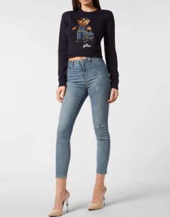 PHILIPP PLEIN Cropped Round Neck Pullover Teddy Doorman><noscript><img data-lazyloaded=