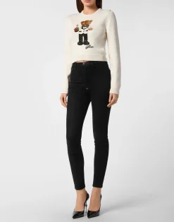PHILIPP PLEIN Cropped Round Neck Pullover Teddy Waiter><noscript><img data-lazyloaded=