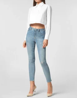 PHILIPP PLEIN Cropped Shirt LS><noscript><img data-lazyloaded=