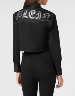 PHILIPP PLEIN Cropped Shirt LS Gothic Plein><noscript><img data-lazyloaded=