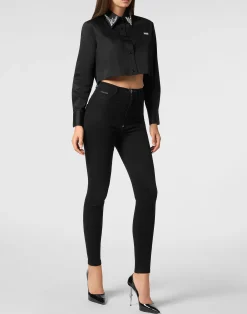 PHILIPP PLEIN Cropped Shirt LS Gothic Plein><noscript><img data-lazyloaded=