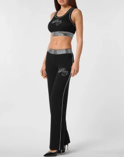 PHILIPP PLEIN Cropped Tank Top Elastic Strass><noscript><img data-lazyloaded=