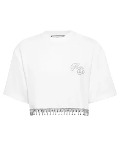 PHILIPP PLEIN Cropped T-Shirt Signature>Donna T-Shirt & Polo