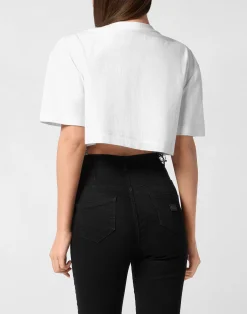 PHILIPP PLEIN Cropped T-Shirt Signature><noscript><img data-lazyloaded=