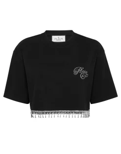 PHILIPP PLEIN Cropped T-Shirt Signature>Donna T-Shirt & Polo