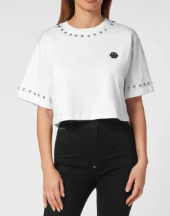 PHILIPP PLEIN Cropped T-shirt Stars>Donna T-Shirt & Polo