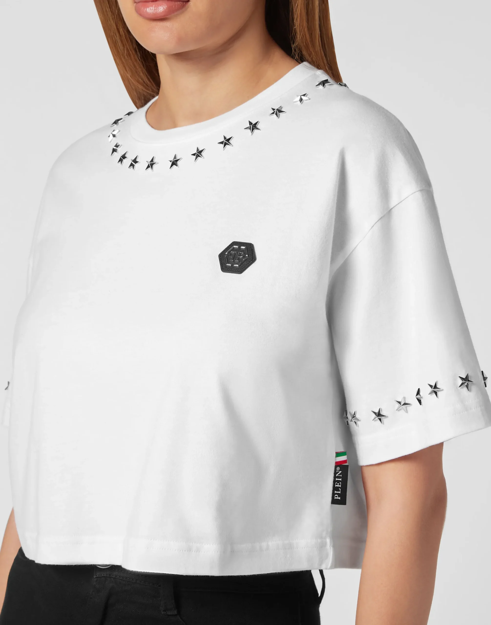 PHILIPP PLEIN Cropped T-shirt Stars>Donna T-Shirt & Polo