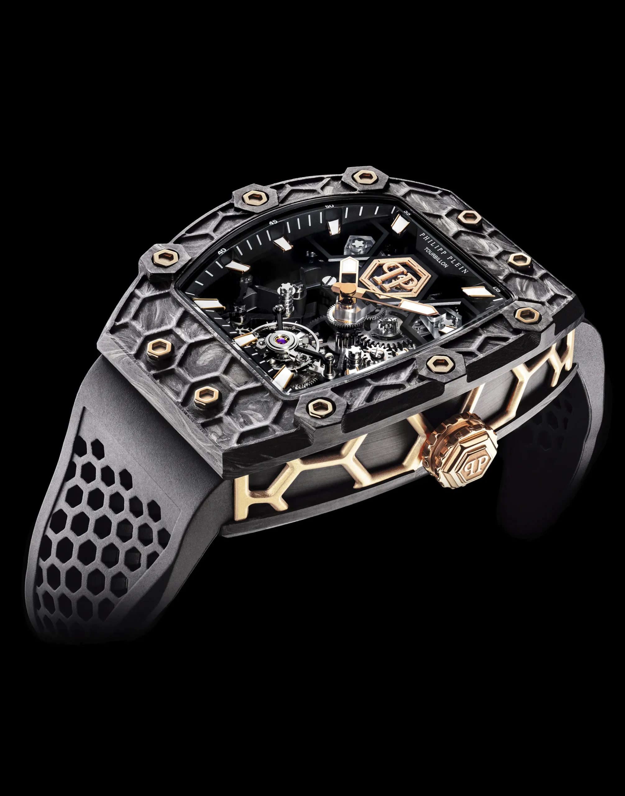 PHILIPP PLEIN Crypto King Flying Tourbillon NIGHT WOLF Watch> Flying Tourbillon|Hexagon Project
