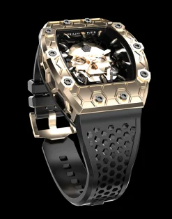 PHILIPP PLEIN CRYPTO KING GOLD GOLIATH WATCH><noscript><img data-lazyloaded=