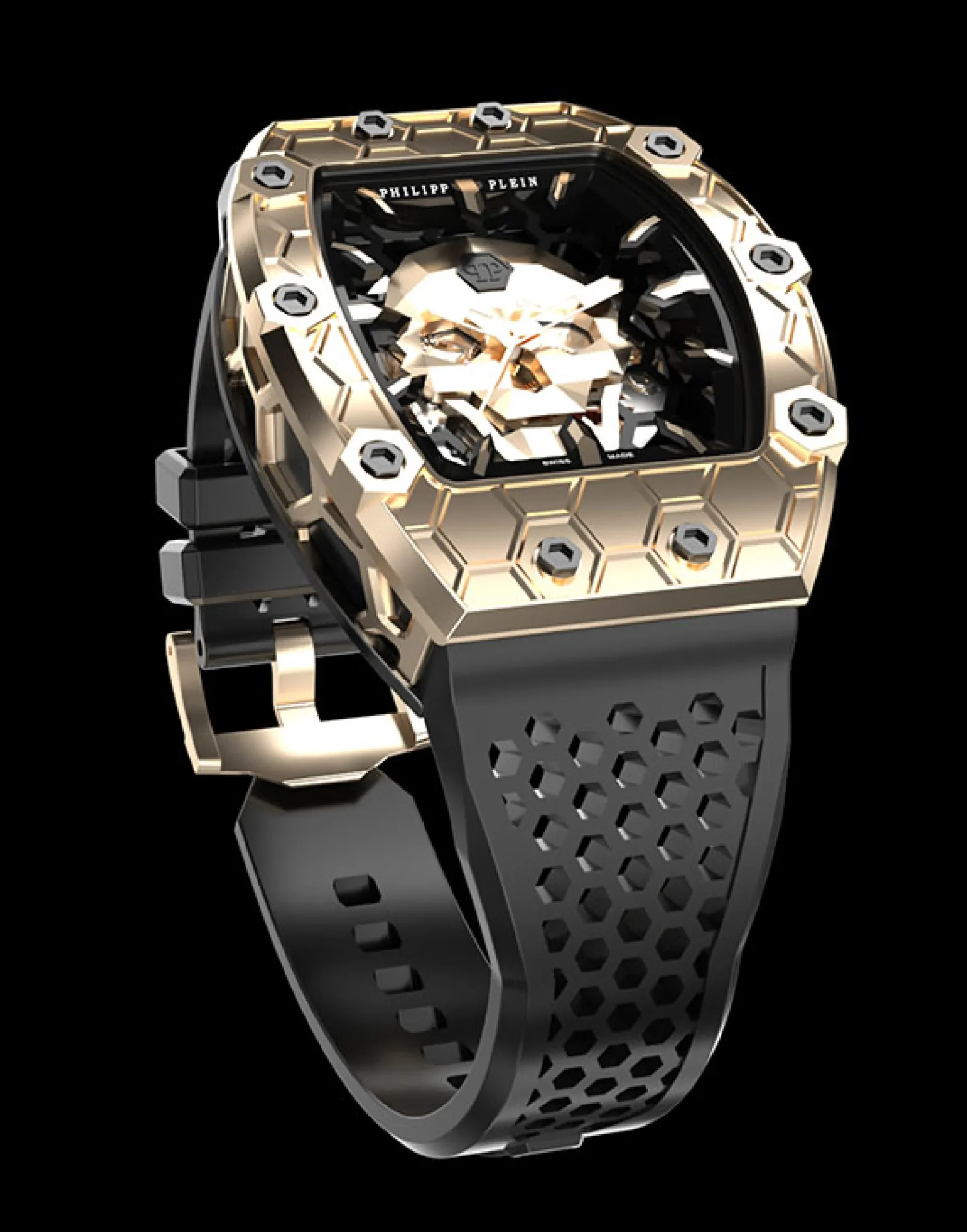 PHILIPP PLEIN CRYPTO KING GOLD GOLIATH WATCH> Flying Tourbillon|Hexagon Project