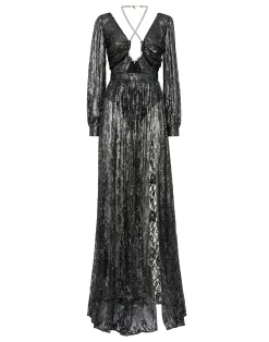 PHILIPP PLEIN Crystal Lace Long Dress>Donna Abiti E Gonne