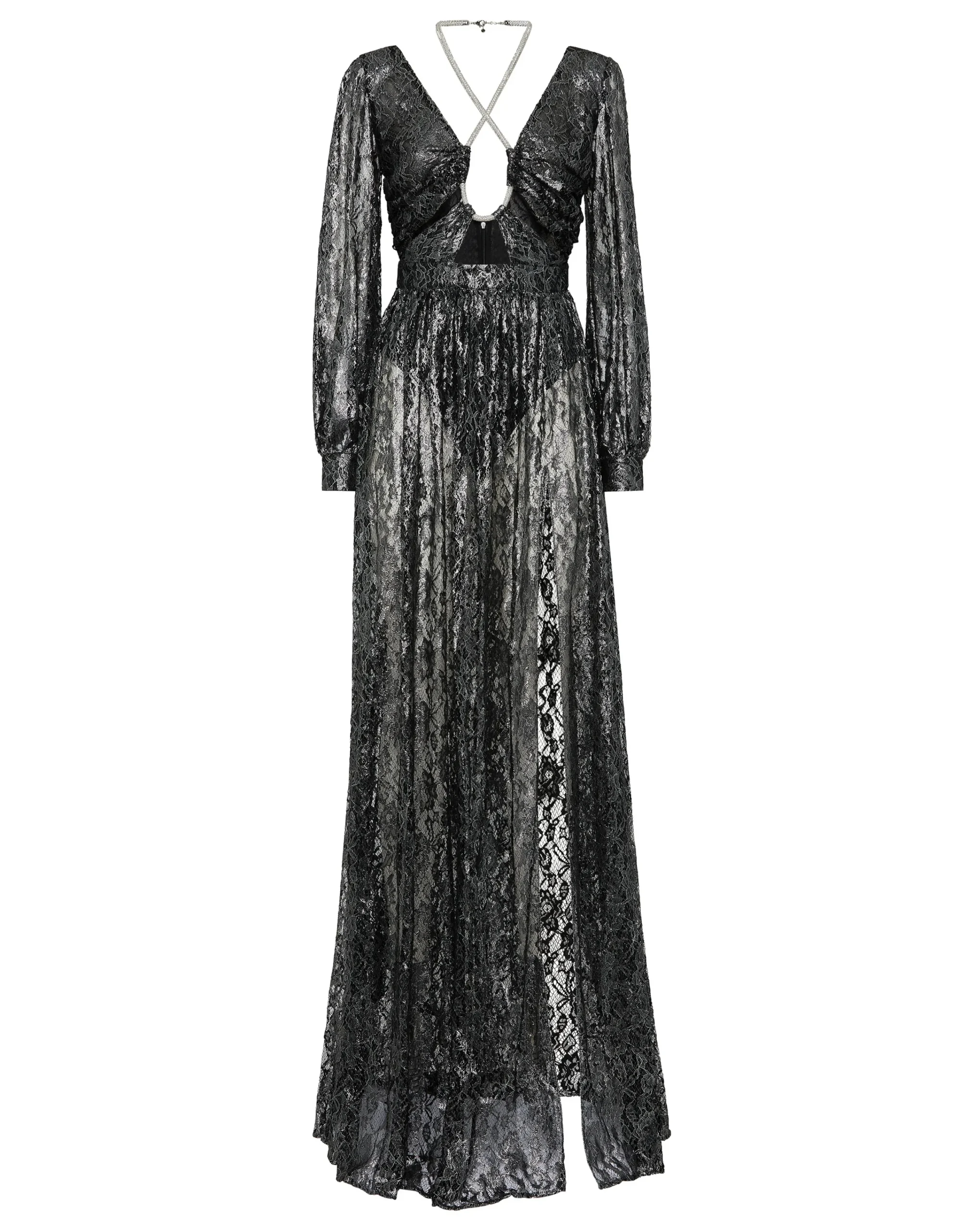 PHILIPP PLEIN Crystal Lace Long Dress>Donna Abiti E Gonne