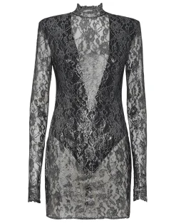 PHILIPP PLEIN Crystal Lace Mini Dress Lace>Donna Abiti E Gonne