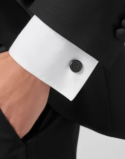 PHILIPP PLEIN CUFFLINKS ROUND HEXAGON><noscript><img data-lazyloaded=