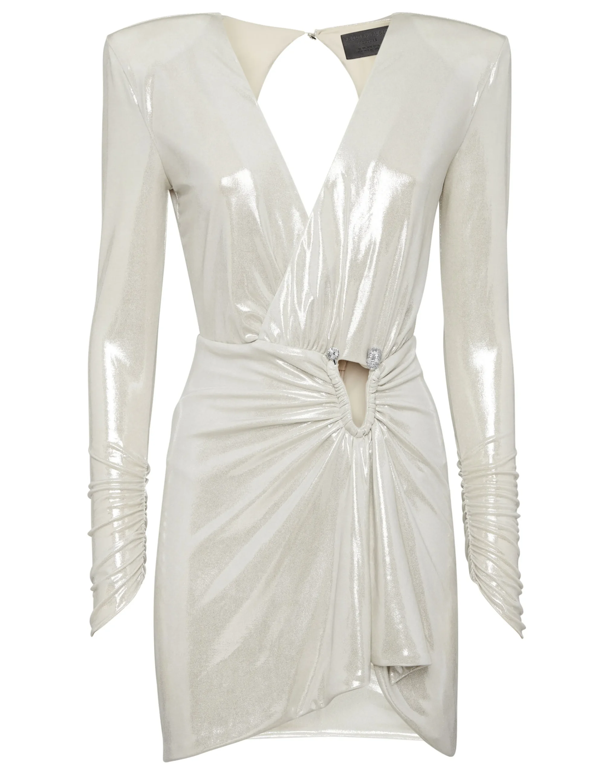 PHILIPP PLEIN Deep V-Neck Mini Dress Piercing>Donna Abiti E Gonne
