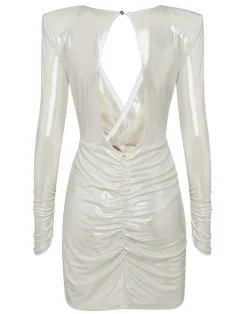 PHILIPP PLEIN Deep V-Neck Mini Dress Piercing>Donna Abiti E Gonne