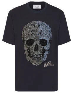 PHILIPP PLEIN Degrade Round Neck T-Shirt Skull>Uomo T-Shirts