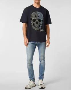 PHILIPP PLEIN Degrade Round Neck T-Shirt Skull><noscript><img data-lazyloaded=