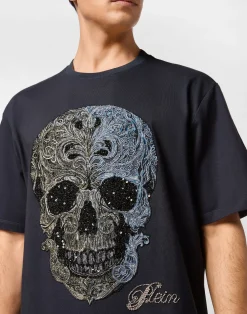 PHILIPP PLEIN Degrade Round Neck T-Shirt Skull><noscript><img data-lazyloaded=