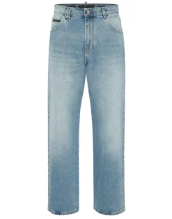 PHILIPP PLEIN Denim Beach Boy Fit Trousers Studs>Uomo Denim