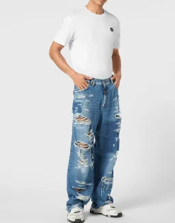 PHILIPP PLEIN Denim Beach Boy Fit Trousers><noscript><img data-lazyloaded=