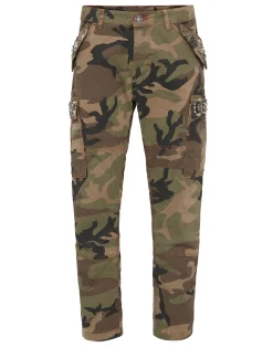 PHILIPP PLEIN Denim Cargo Trousers Studs>Uomo Denim