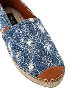 PHILIPP PLEIN Denim Espadrillas Strass><noscript><img data-lazyloaded=
