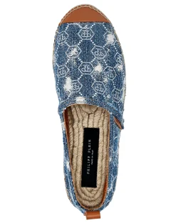 PHILIPP PLEIN Denim Espadrillas Strass><noscript><img data-lazyloaded=