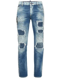 PHILIPP PLEIN Denim Rock Star Fit Trousers Studs>Uomo Denim