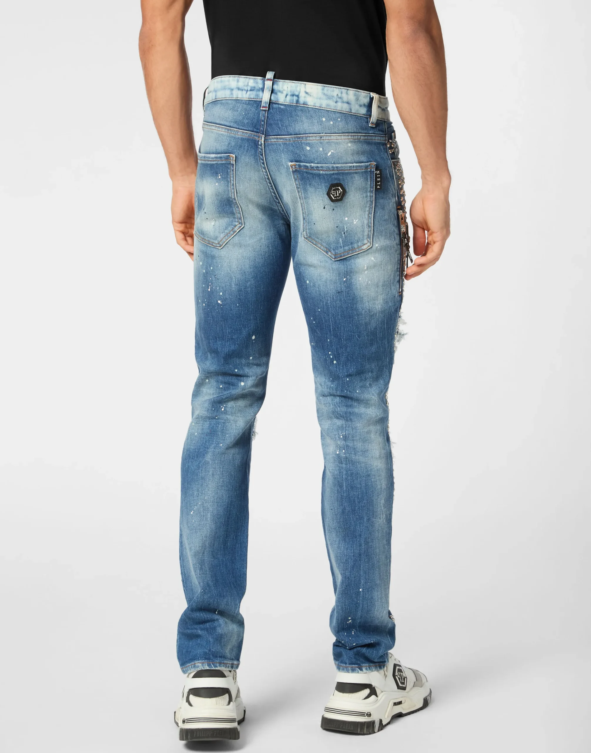 PHILIPP PLEIN Denim Rock Star Fit Trousers Studs>Uomo Denim
