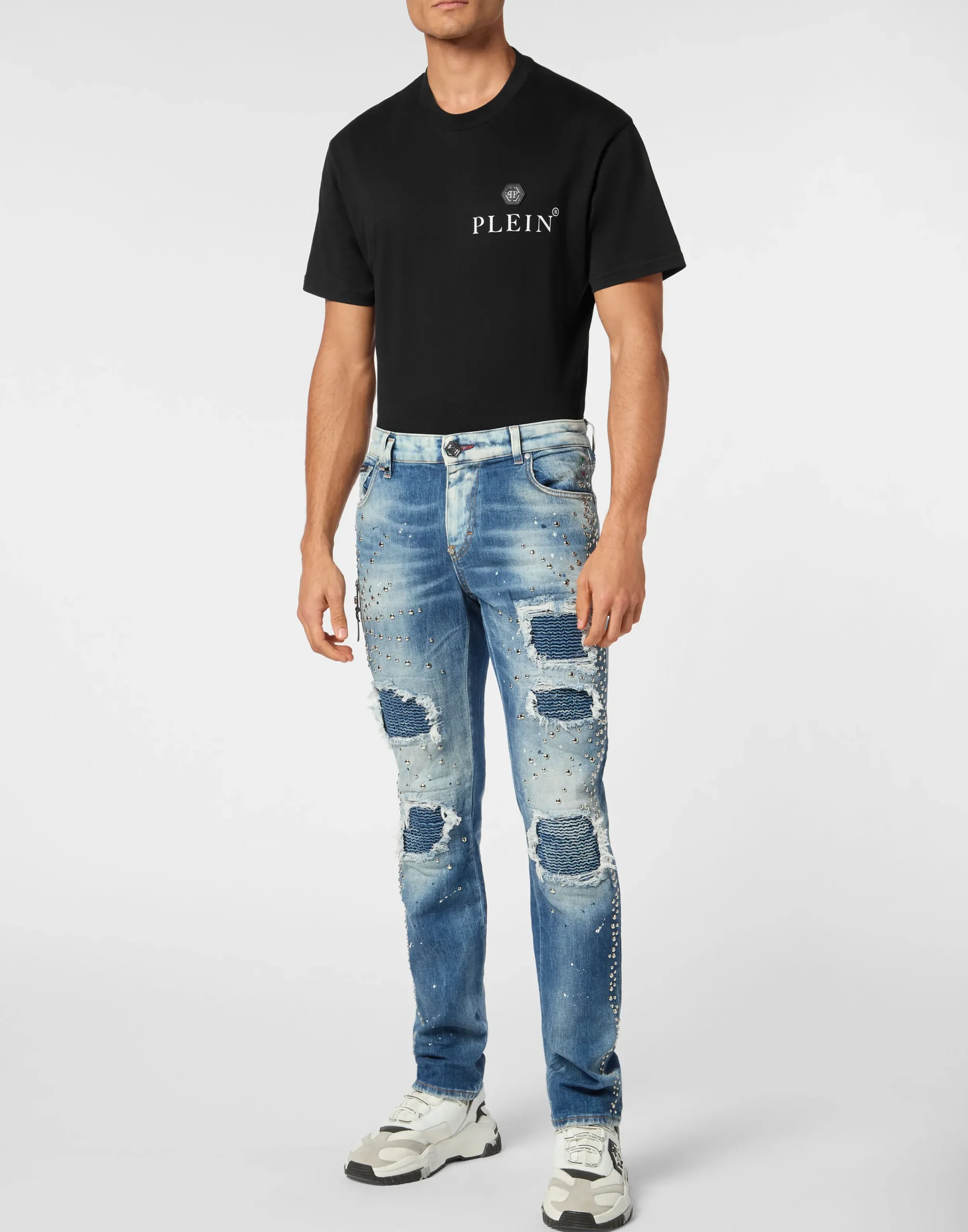 PHILIPP PLEIN Denim Rock Star Fit Trousers Studs>Uomo Denim