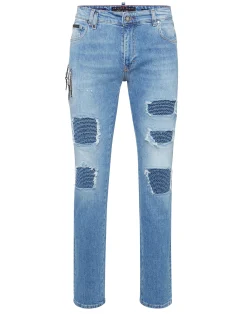 PHILIPP PLEIN Denim Rock Star Fit Trousers Studs>Uomo Denim