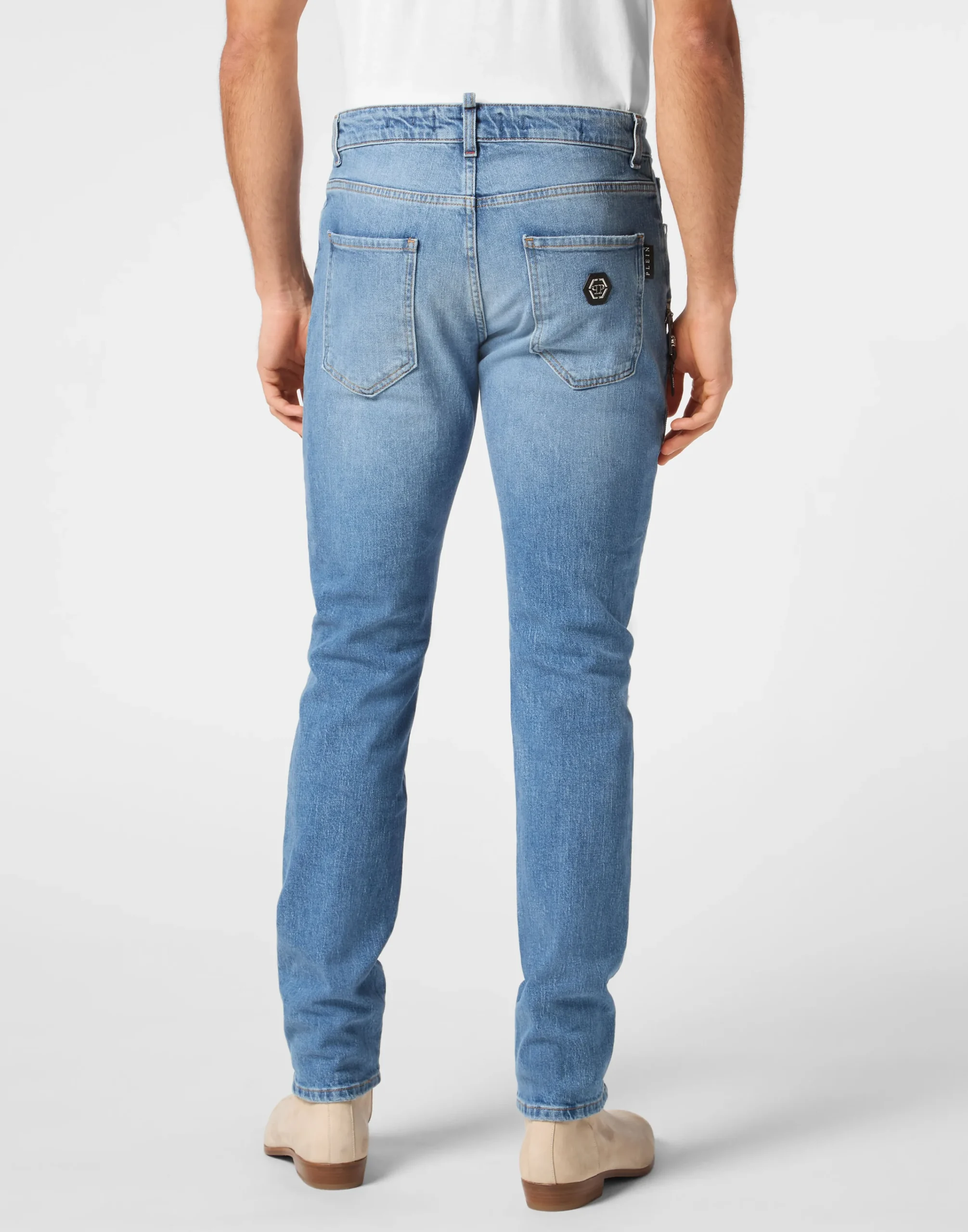PHILIPP PLEIN Denim Rock Star Fit Trousers Studs>Uomo Denim